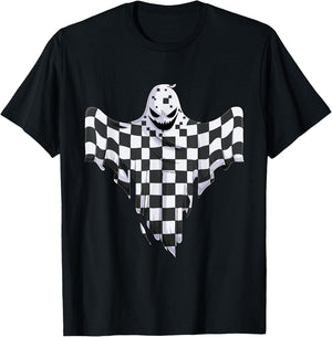 Ghost Halloween Kids Toddler Youth Race car Pit Crew T-Shirt - T-Shirt | Black