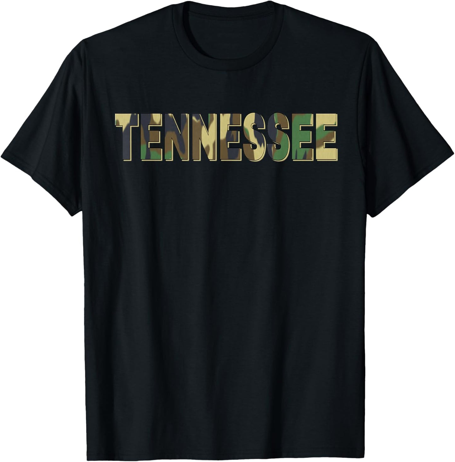 Tennessee Camouflage Men Women & Kids Camo Tennessee T-Shirt - T-Shirt | Black
