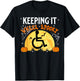 Wheelchair Halloween Disabled Spooky Moon Pumpkin Handicap T-Shirt - T-Shirt | Black