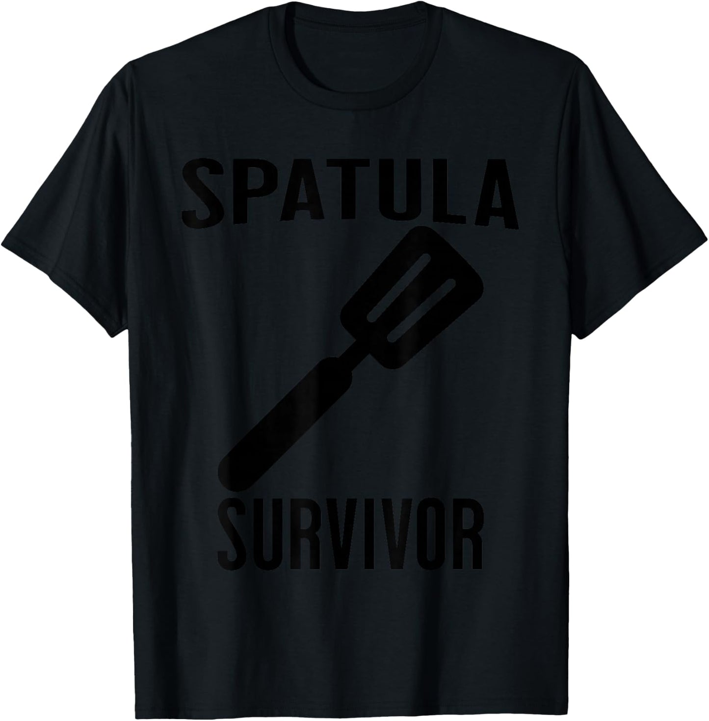SPATULA SURVIVOR Funny Family Mother Children Retro T-Shirt - T-Shirt | Black