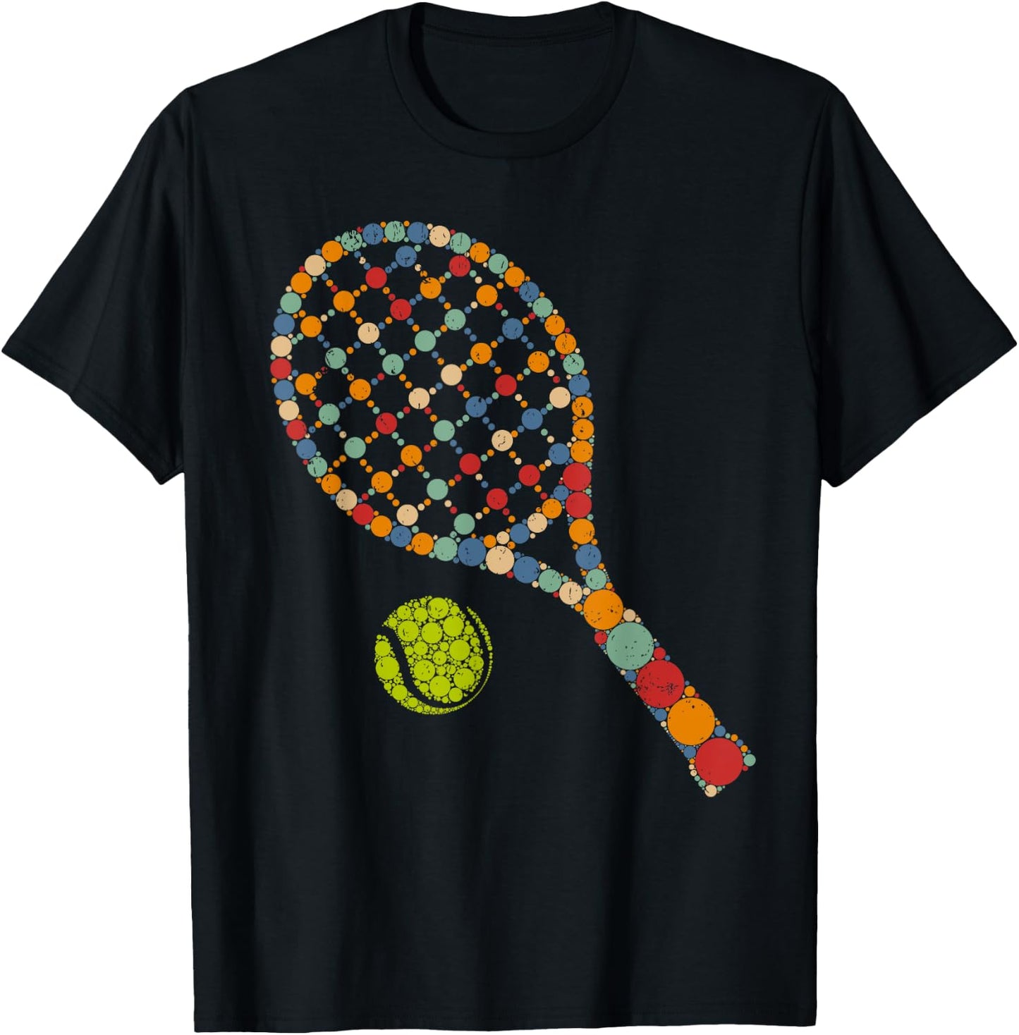 Retro Tennis Player & Ball With Polka Dots Happy Dot Day Boy T-Shirt - T-Shirt | Black
