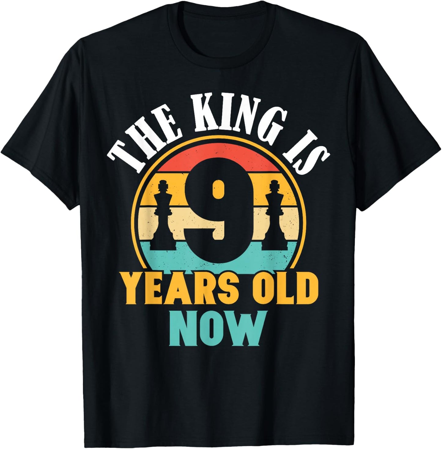 Chess Lover 9th Birthday Chess 9 Years Old Boy Birthday T-Shirt - T-Shirt | Black