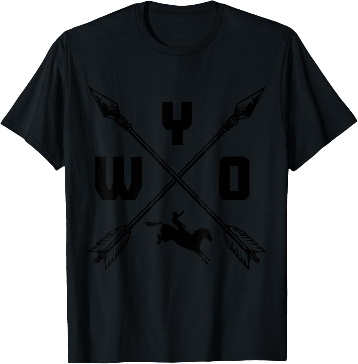 Wyoming WYO Arrows Horse Riding Pride Vintage T-Shirt - T-Shirt | Black