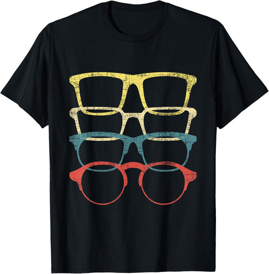 Retro Eyeglasses - Optometrist Ophthalmologist Eye Doctor T-Shirt - T-Shirt | Black
