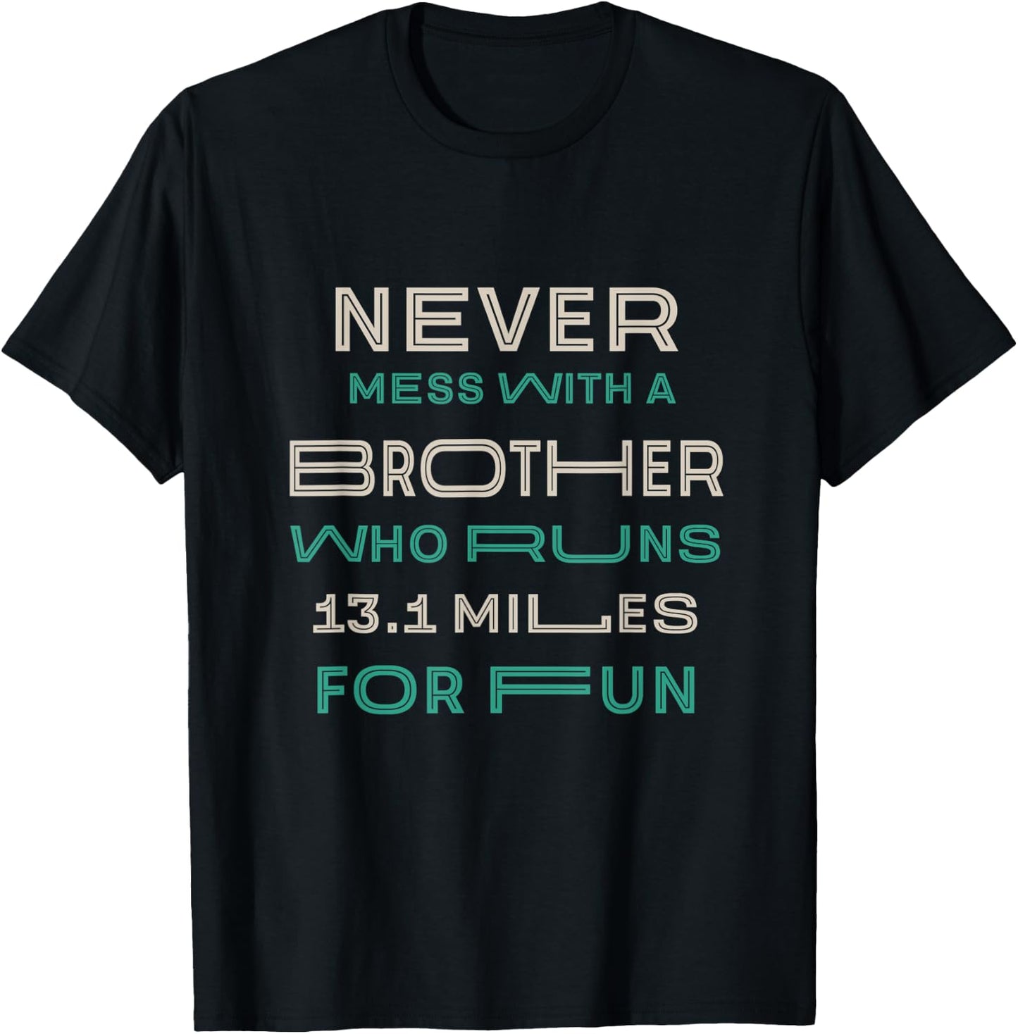 Brother Who Runs Half Marathon Running Brah Runner Bruv T-Shirt - T-Shirt | Black