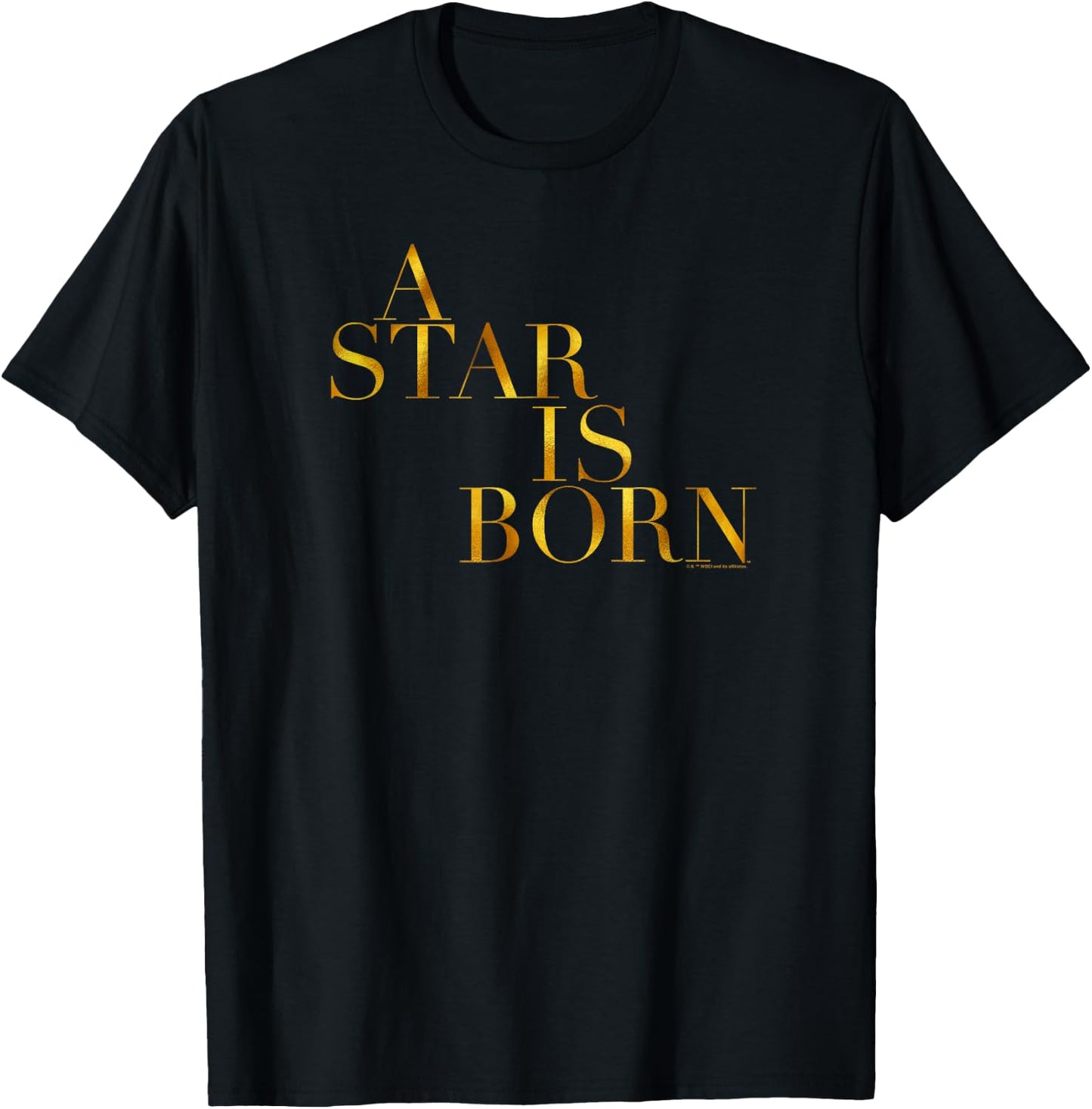 WB100 A Star Is Born Classic Gold Movie Logo T-Shirt - T-Shirt | Black