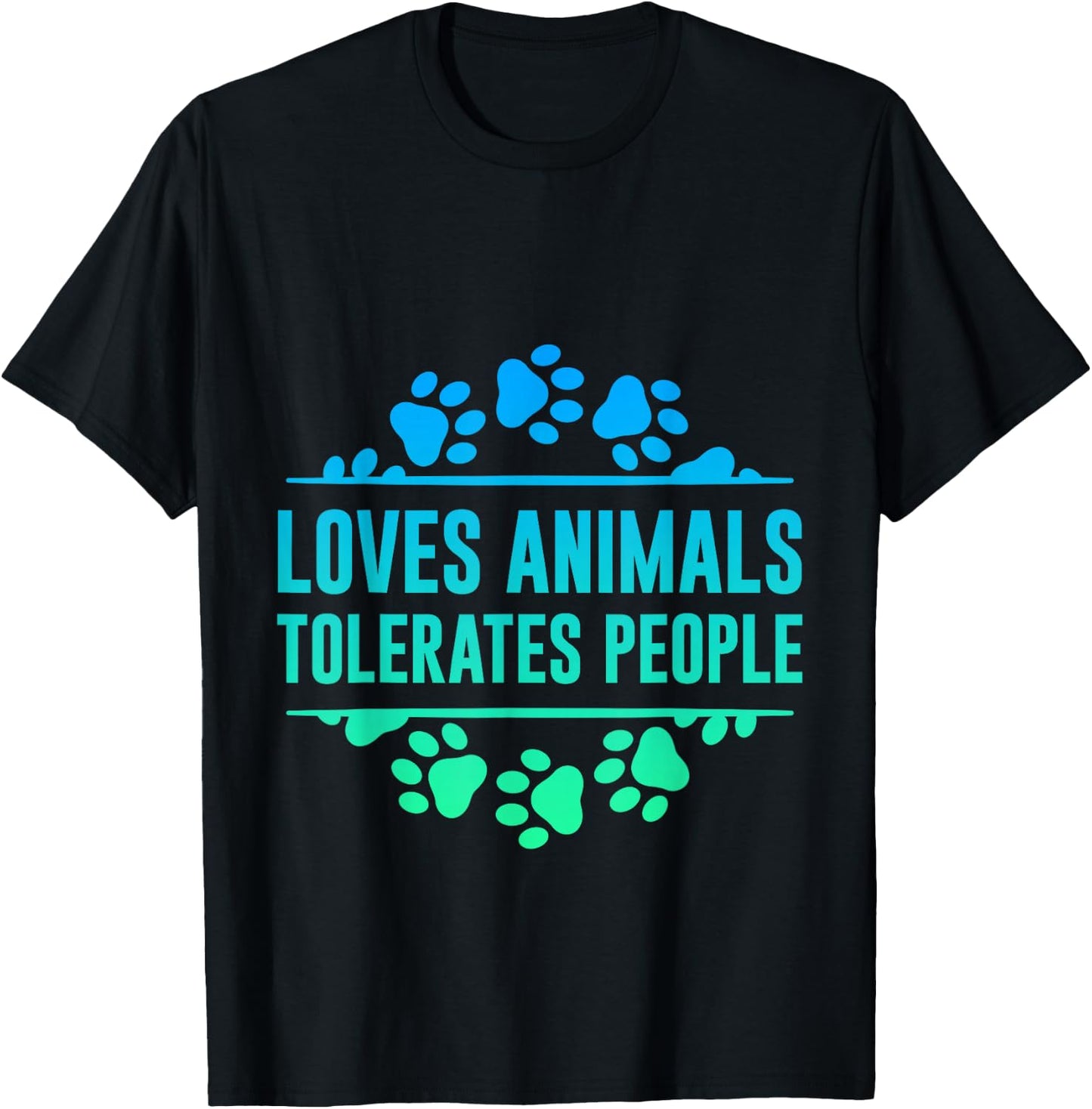 Loves Animals Tolerates People T-Shirt - T-Shirt | Black