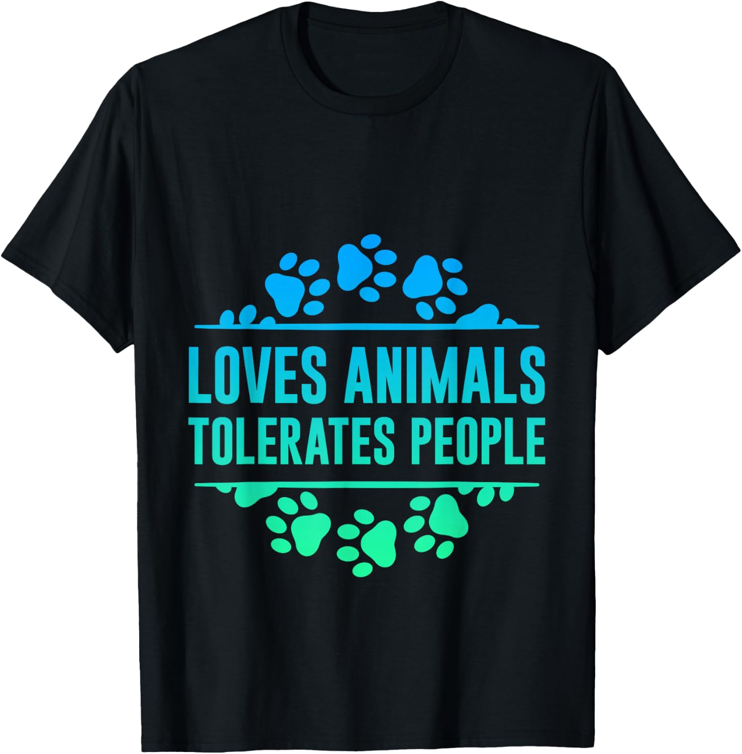 Loves Animals Tolerates People T-Shirt - T-Shirt | Black