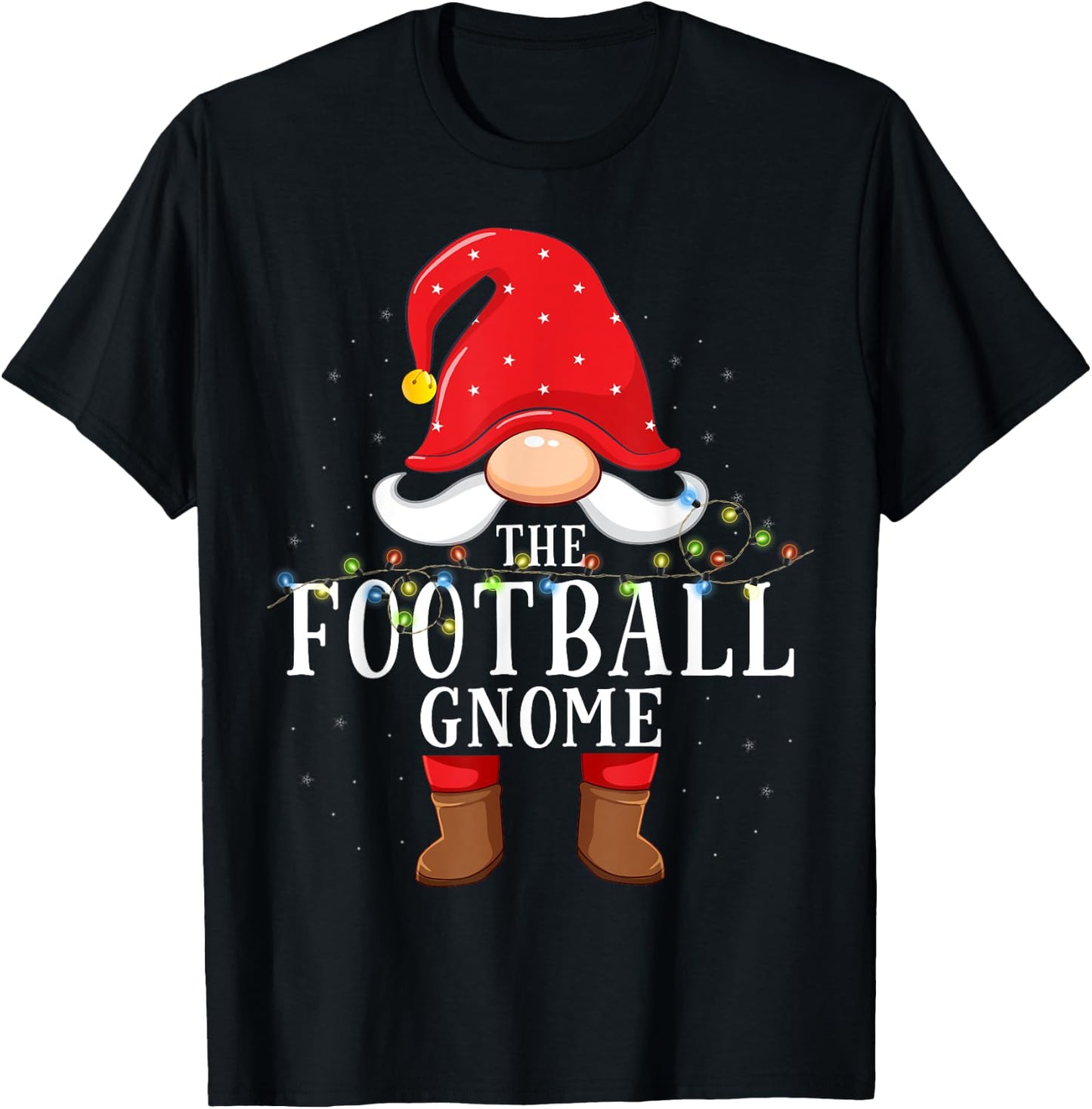 Football Gnome Matching Christmas Family Pajama T-Shirt - T-Shirt | Black