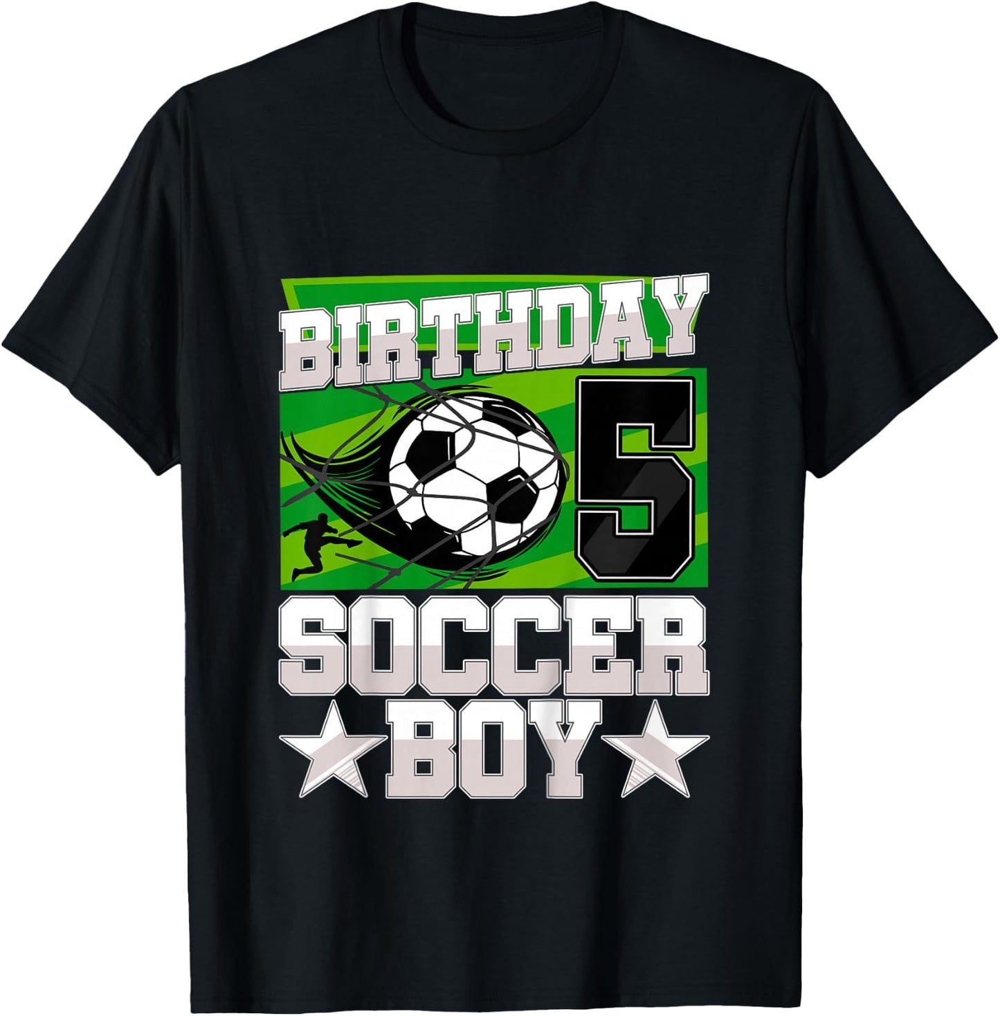 Soccer Birthday Party - 5th Birthday Boy 5 Years Old T-Shirt - T-Shirt | Black