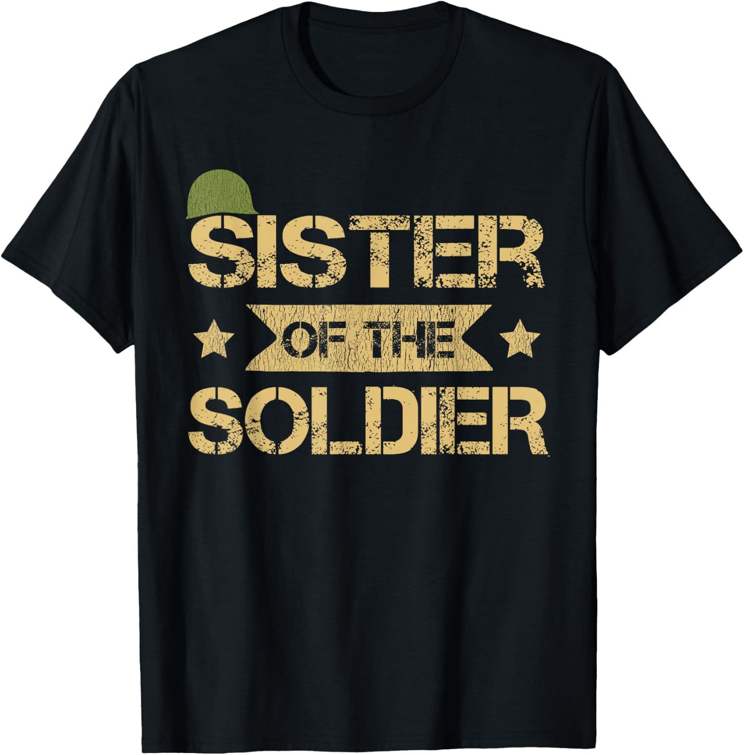 Sister Of The Soldier Matching Family Army Birthday Party T-Shirt - T-Shirt | Black