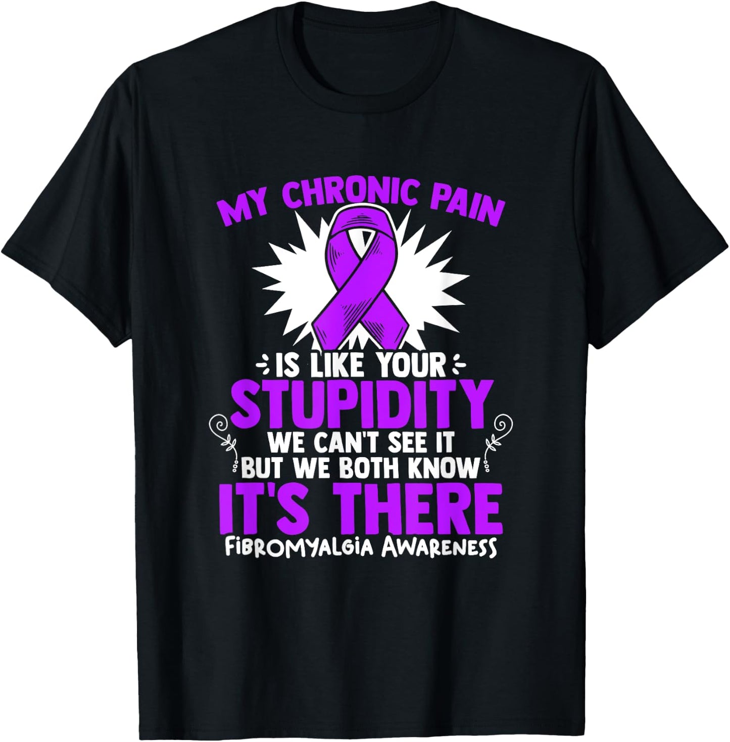 My Pain - Fibro Survivor Purple Fibromyalgia Awareness T-Shirt - T-Shirt | Black