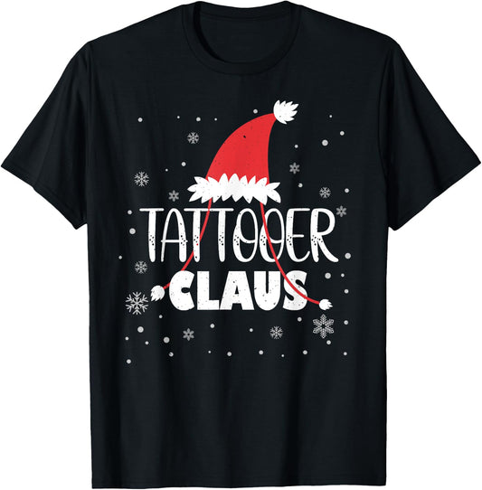Tattooer Claus Santa Christmas Tattoo Artist T-Shirt - T-Shirt | Black