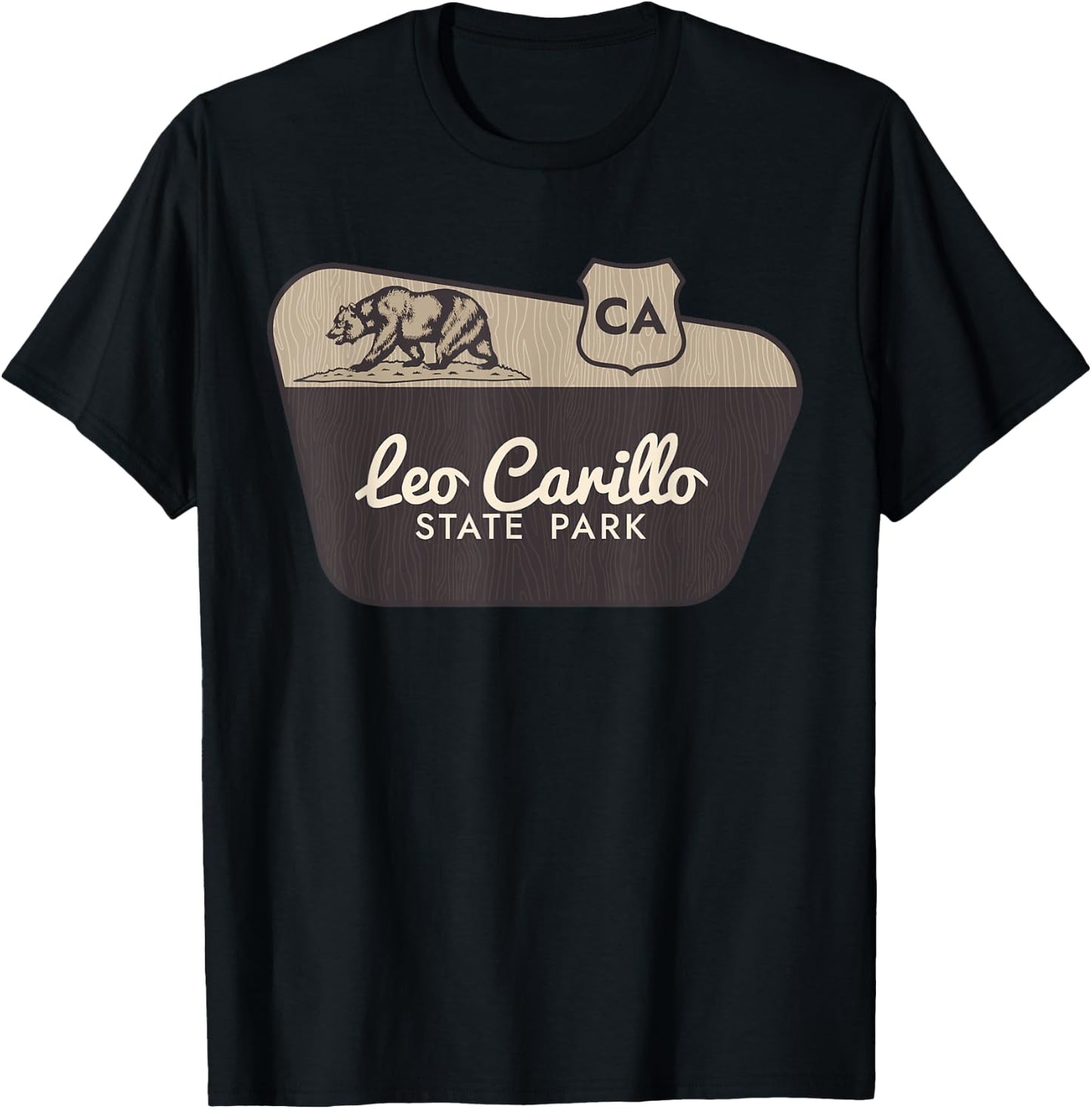 Leo Carillo State Park California Welcome Sign Vacation T-Shirt - T-Shirt | Black