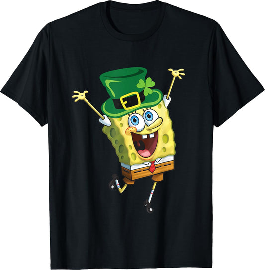 Mademark x SpongeBob SquarePants - SpongeBob SquarePants St Patricks Day T-Shirt - T-Shirt | Black