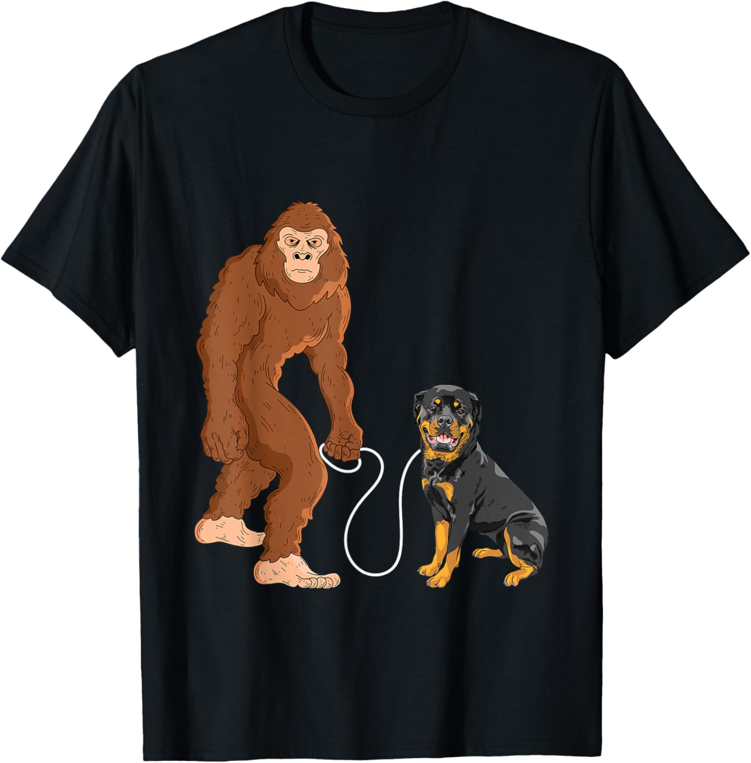 Bigfoot And Rottweiler - Dog Owner Puppy Lover Women Kids T-Shirt - T-Shirt | Black