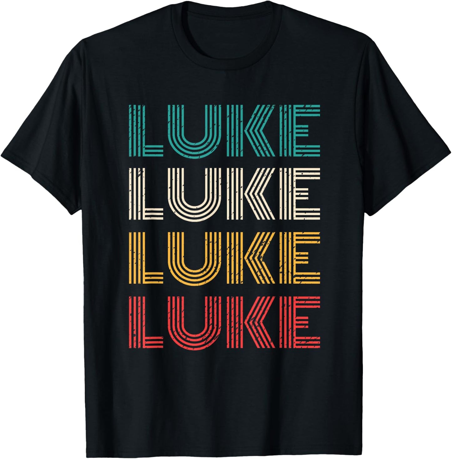 Luke First Name Vintage Retro T-Shirt - T-Shirt | Black