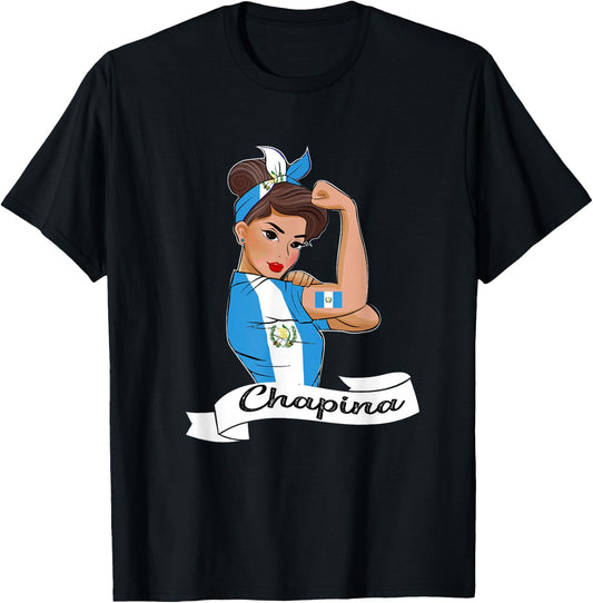 Guatemalan Flag Girl Guatemala Chapina Camiseta Slang Women T-Shirt - T-Shirt | Black