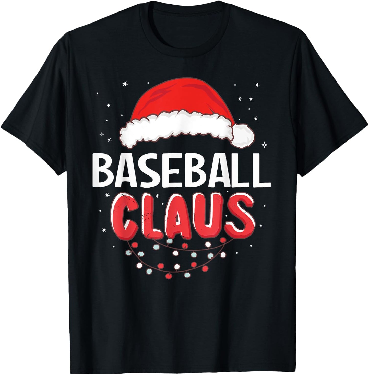 Baseball Santa Claus Christmas Matching Costume T-Shirt - T-Shirt | Black