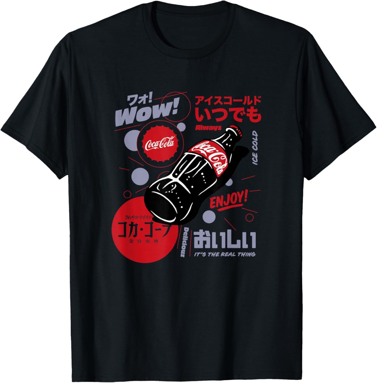 Coca-Cola Japanese Retro Poster Enjoy Coke Classic T-Shirt - T-Shirt | Black