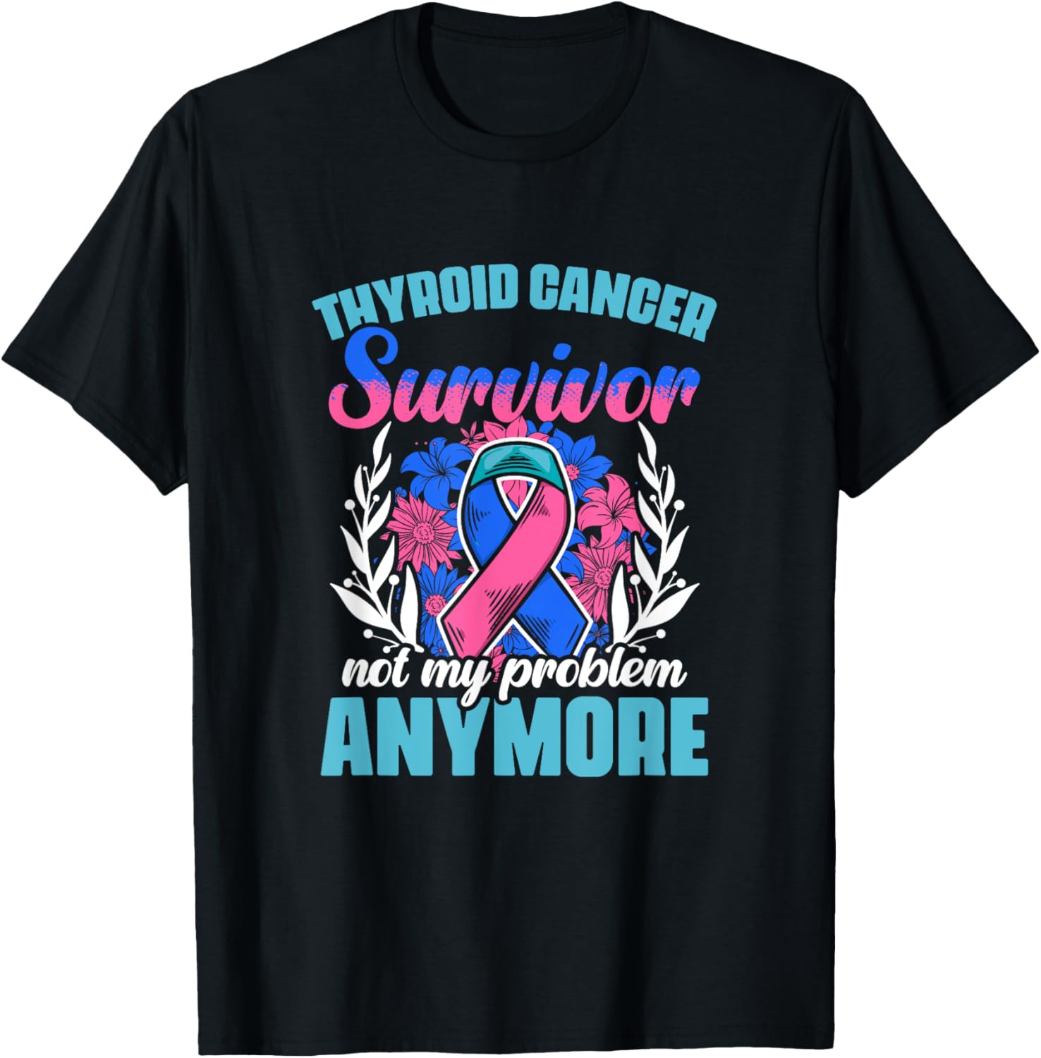 Thyroid Cancer Survivor - Thyroid Warrior Thyroid Cancer T-Shirt - T-Shirt | Black