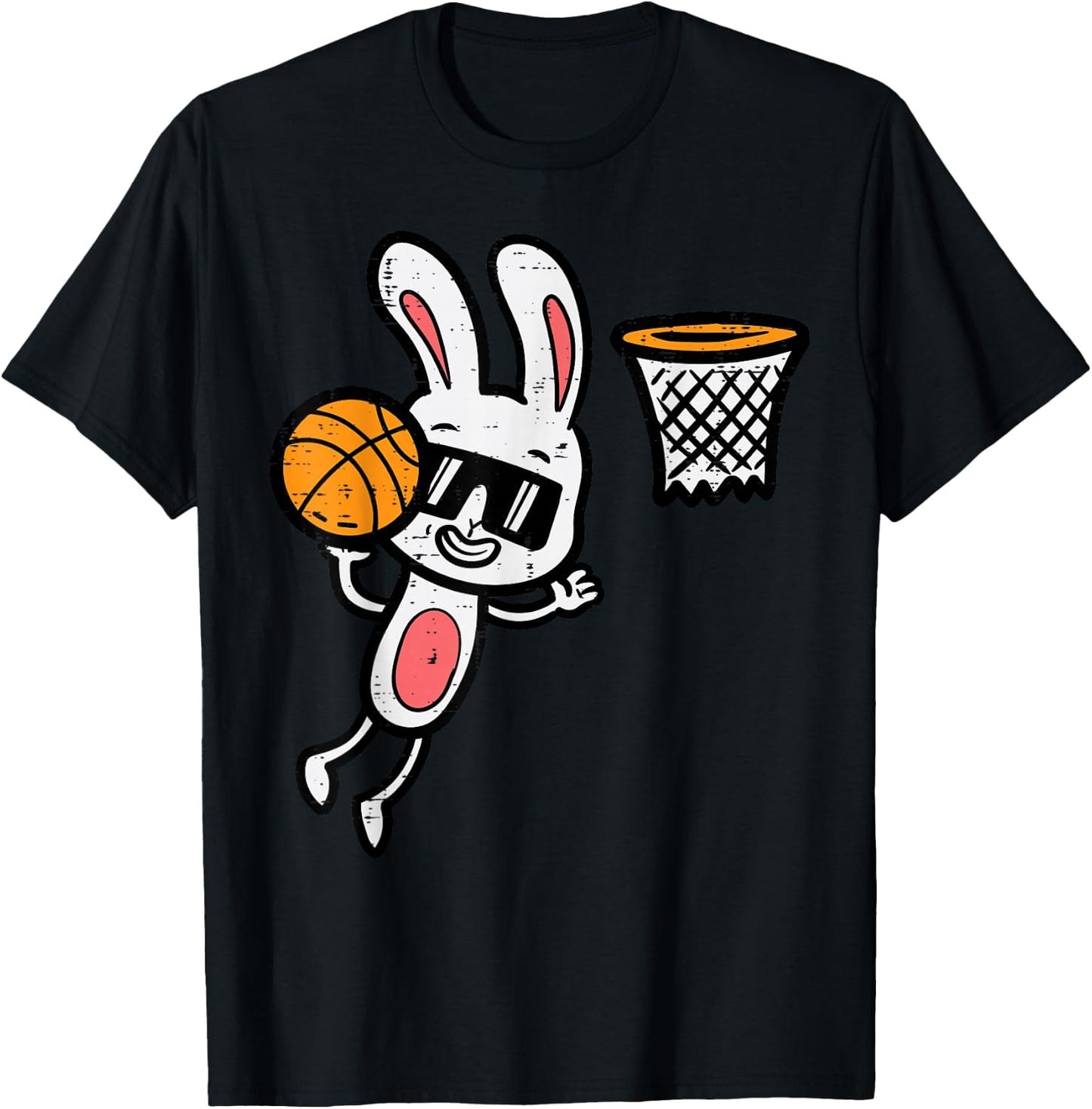 Easter Bunny Basketball Dunk Sports Boys Kids Toddler Youth T-Shirt - T-Shirt | Black