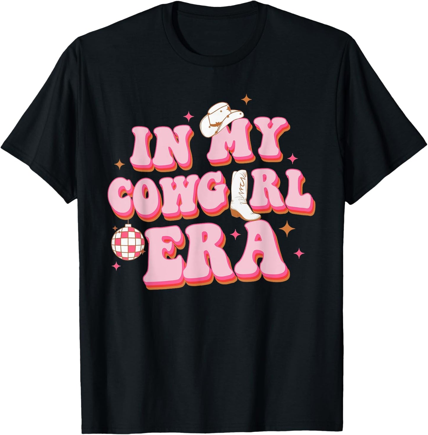 In My Cowgirl Era Groovy Rodeo Western Country Southern T-Shirt - T-Shirt | Black