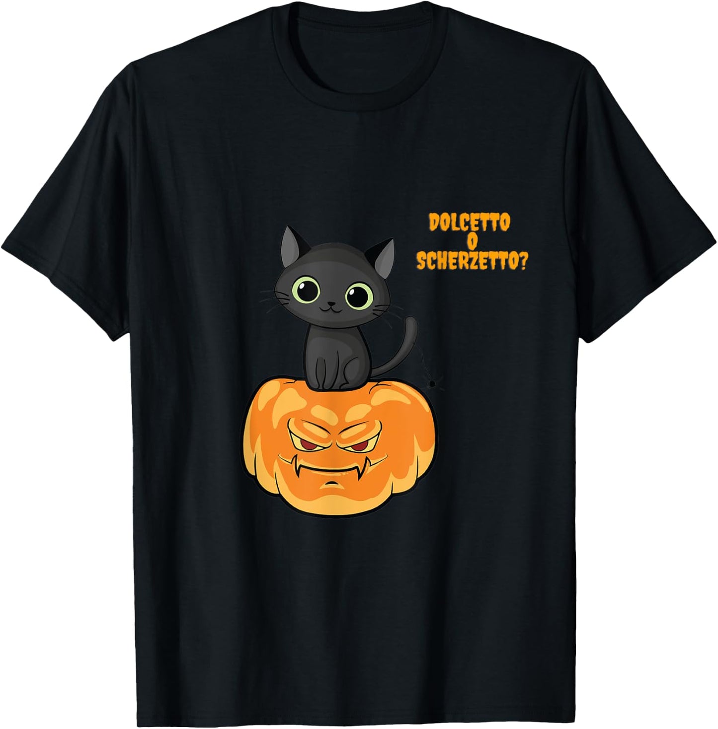 Halloween Baby Boy Cat Pumpkin Funny T-Shirt - T-Shirt | Black