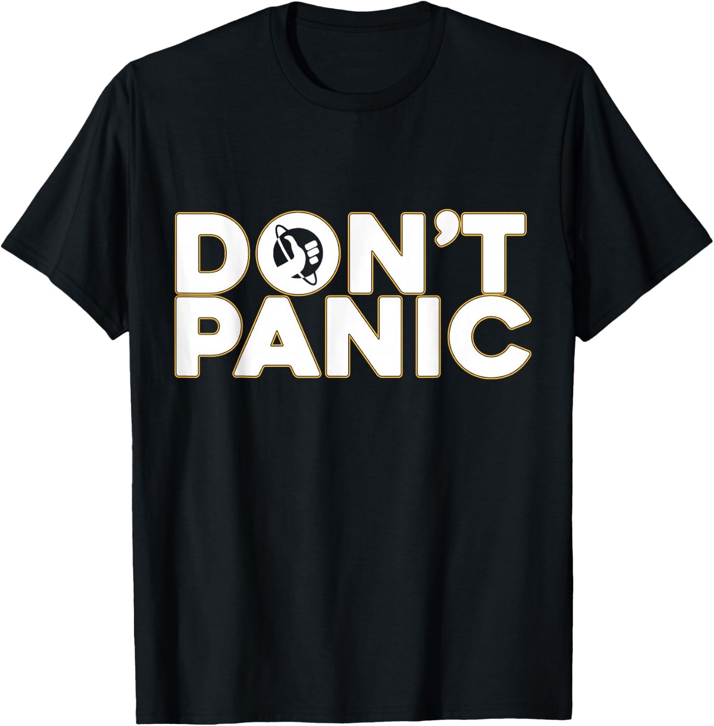 Don't Panic 42 Vintage Shirts Black -Adults Small Modern Casual T-Shirt - T-Shirt | Black
