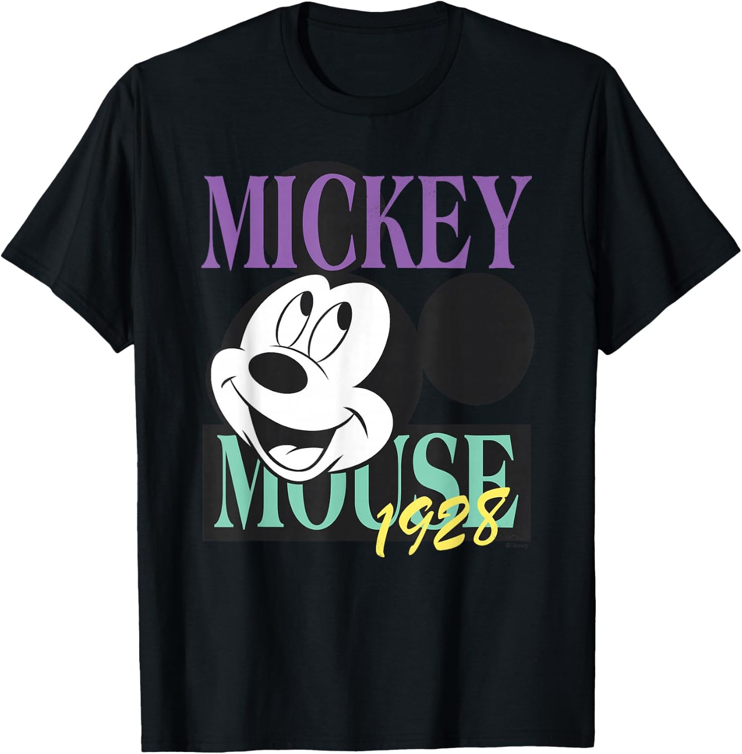 Disney Mickey Mouse Vintage Classics 1928 Retro T-Shirt - T-Shirt | Black