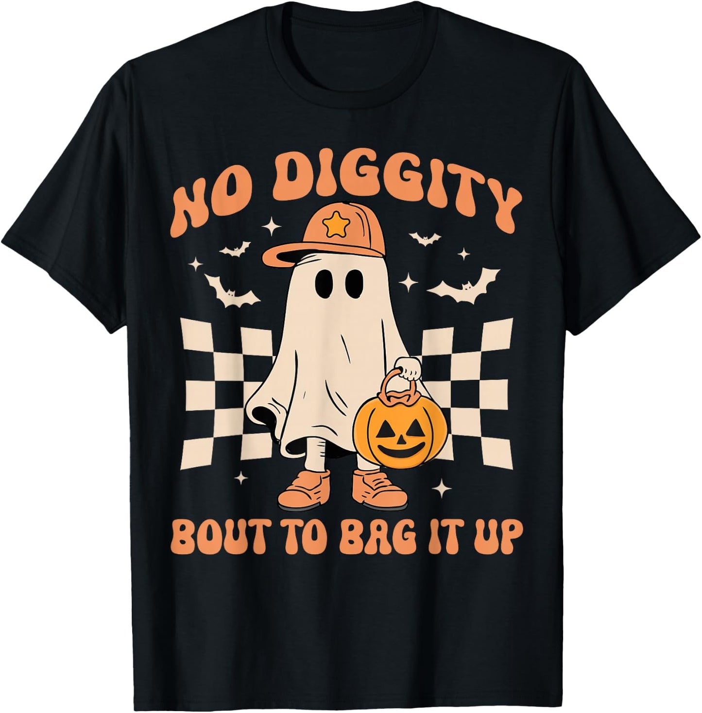 Halloween Ghost No Diggity Bout to Bag it Up Toddler Kids T-Shirt - T-Shirt | Black