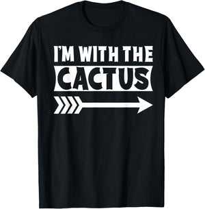 I'm With The Cactus Halloween Costume Cactus Halloween T-Shirt - T-Shirt | Black