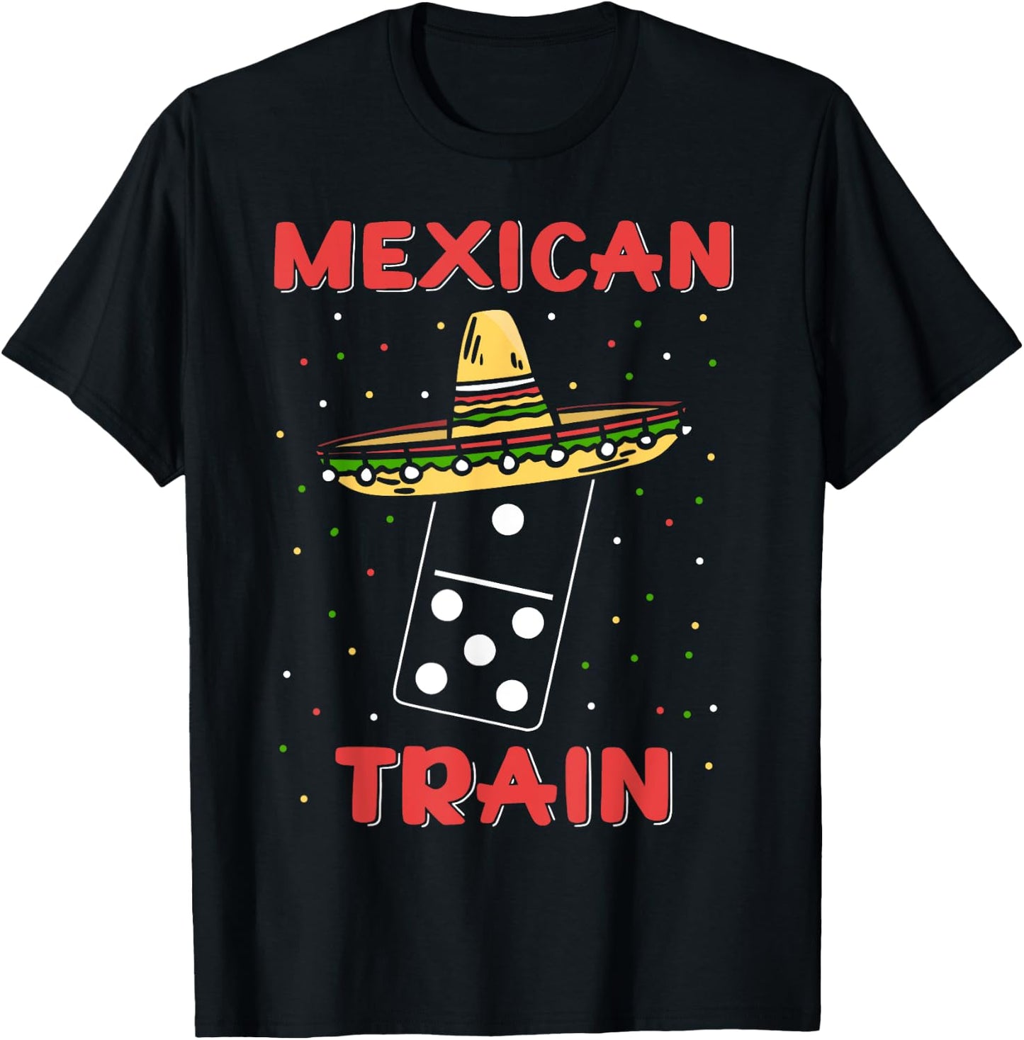 Funny Mexican Trains Dominoes T-Shirt - T-Shirt | Black