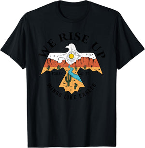 We Rise Up Wings Like Eagles, Bible Verse T-Shirt - T-Shirt | Black