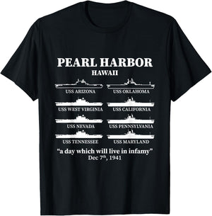 Pearl Harbor Memorial Day Battleships USA Patriotic Men T-Shirt - T-Shirt | Black