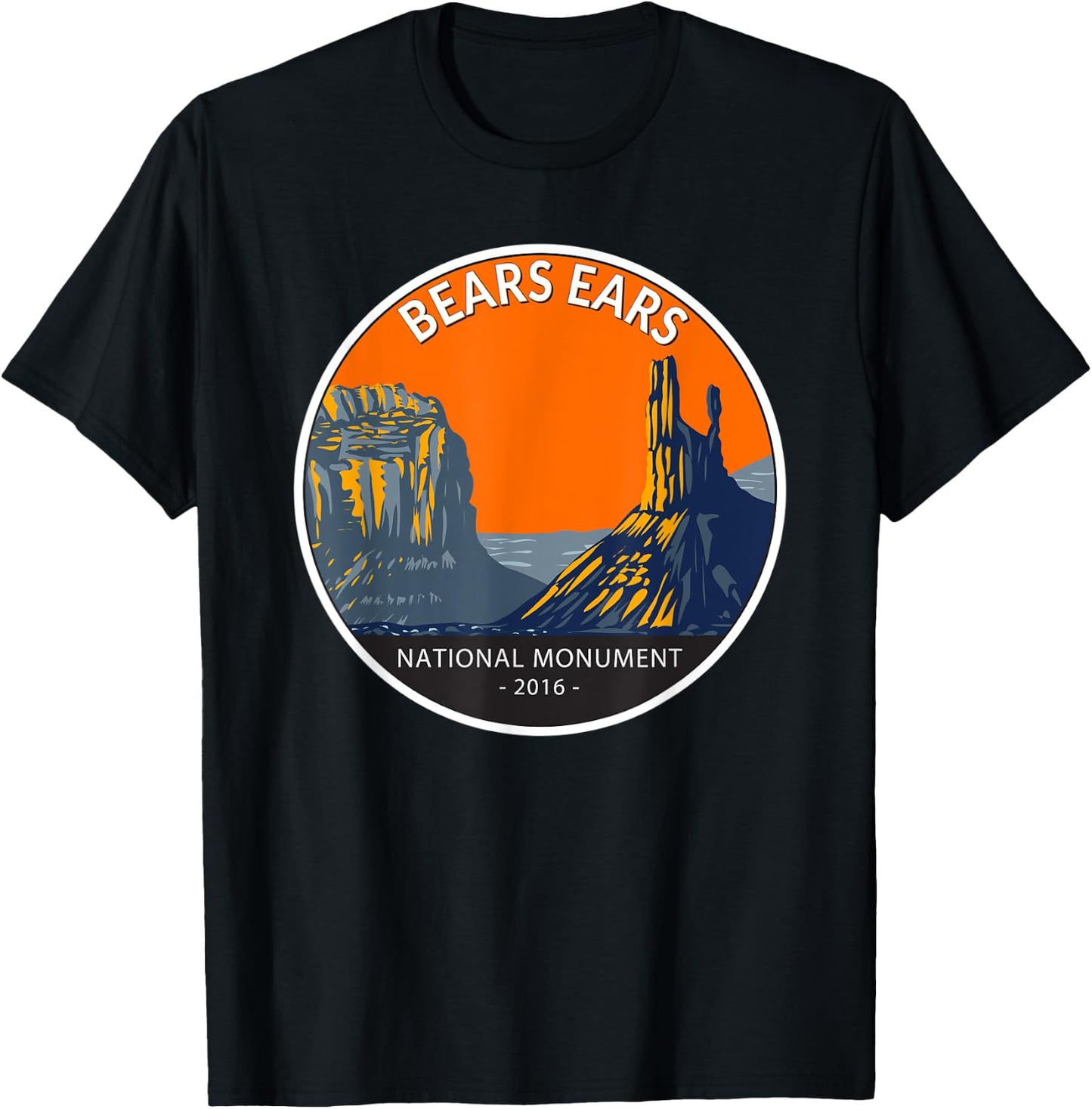 Bears Ears National Monument Utah Vintage Circle T-Shirt - T-Shirt | Black