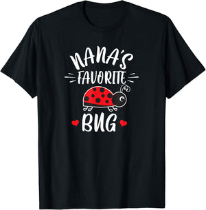 Nana's Favorite Bug For Kids From Nana Grandma Ladybug T-Shirt - T-Shirt | Black