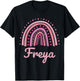 Freya Name Personalized Funny Women Pink Rainbow Freya T-Shirt - T-Shirt | Black