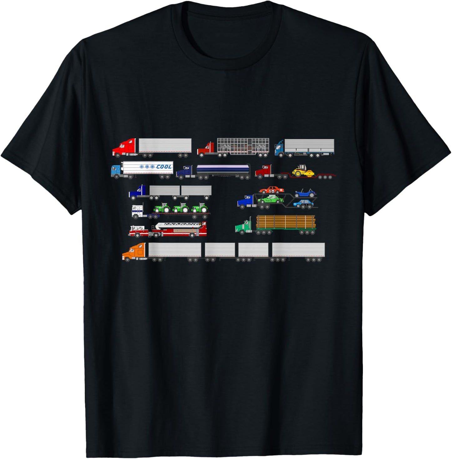Tractor Trailers - The Kids' Picture Show T-Shirt - T-Shirt | Black