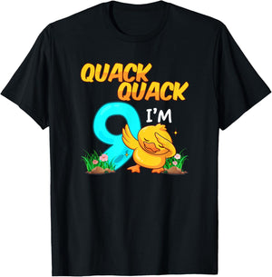 9 Year Old Gifts Boys Girls Teens Dabbing Duck 9th Birthday T-Shirt - T-Shirt | Black