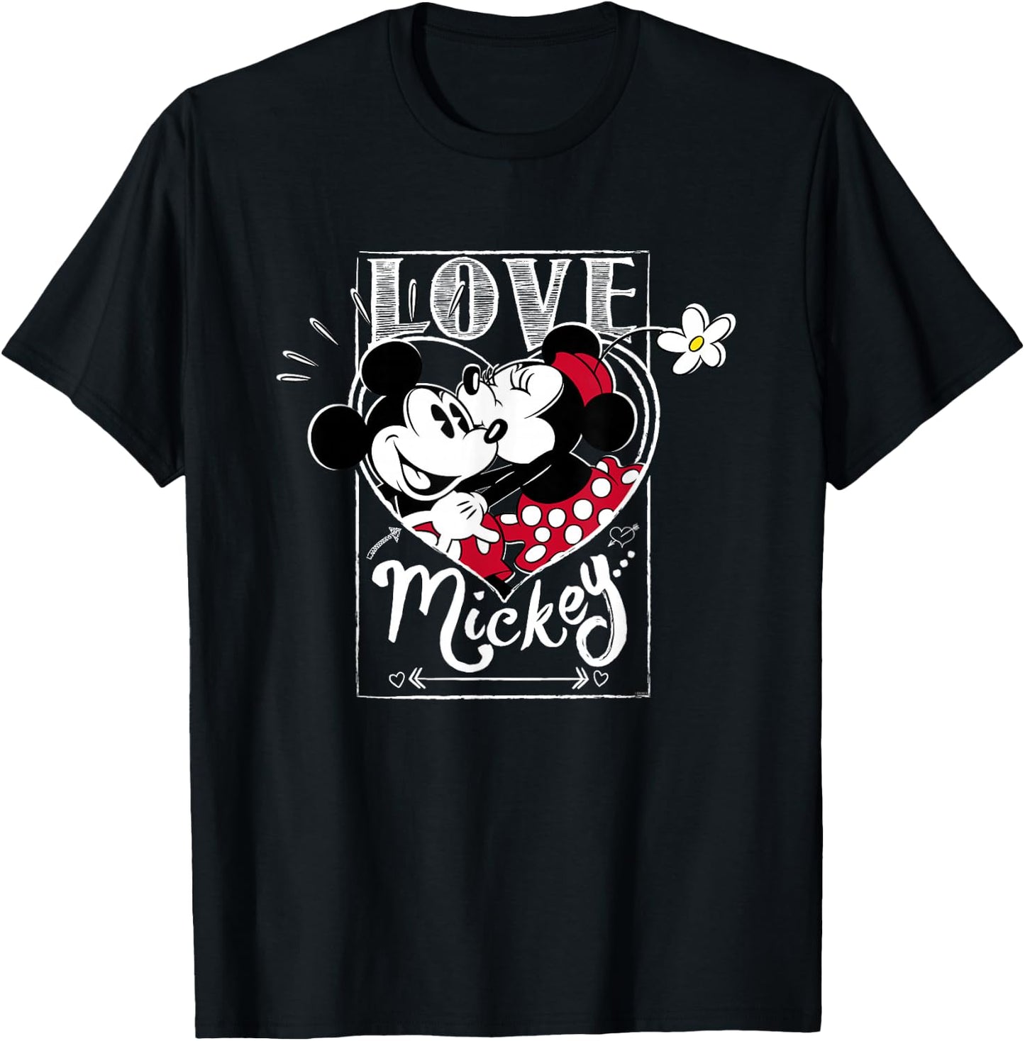 Disney Mickey & Minnie Mouse Love Mickey Valentine's Day T-Shirt - T-Shirt | Black