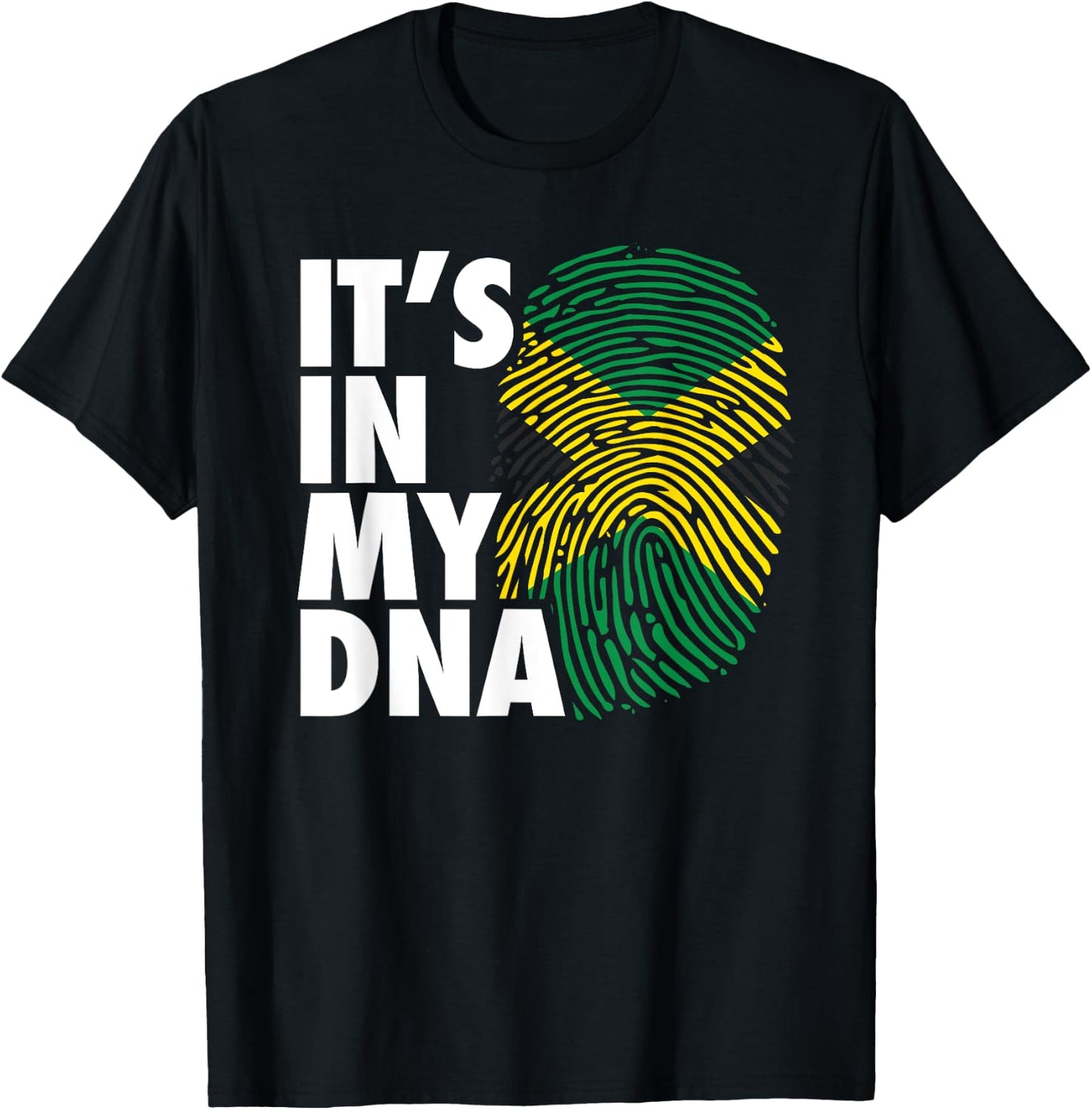 My DNA Jamaica Fingerprint Jamaican Pride Heritage Souvenir T-Shirt - T-Shirt | Black