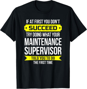 Maintenance Supervisor Gift Maintenance Appreciation Week T-Shirt - T-Shirt | Black
