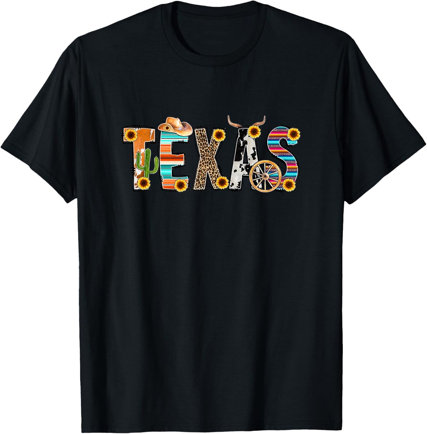 Texas Cactus Texas for Girl, Texas Yall T-Shirt - T-Shirt | Black