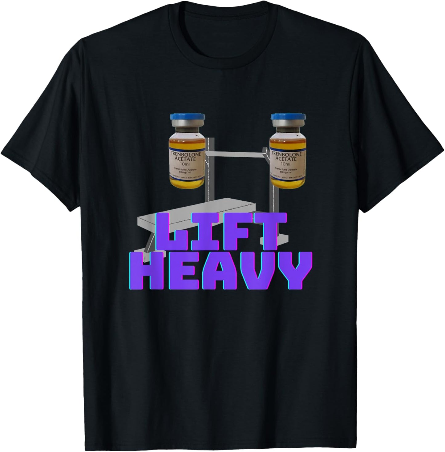 Lift heavy | Gym steroids | Gym funny T-Shirt - T-Shirt | Black
