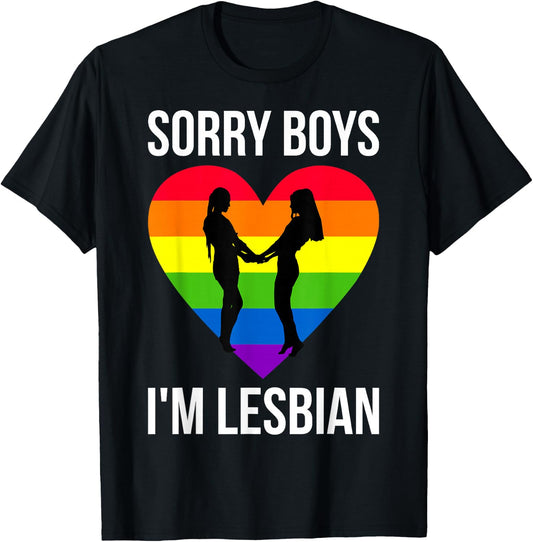 Sorry Boys Im Lesbian T-Shirt - T-Shirt | Black