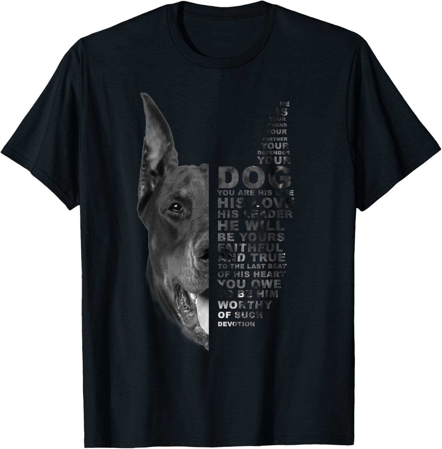 He Is Your Friend Your Partner Your Dog Doberman Dogs T-Shirt - T-Shirt | Black