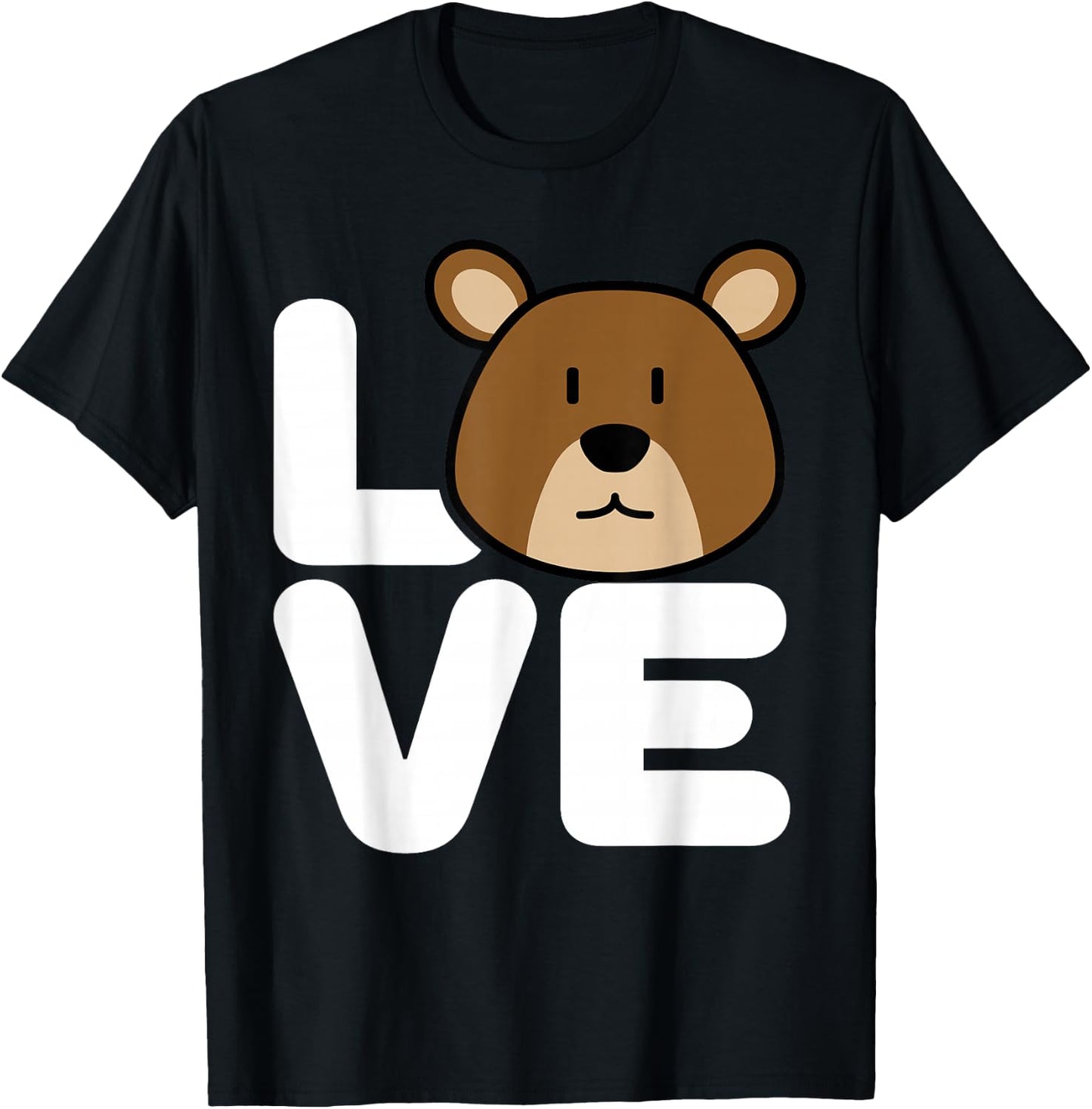 Love Cute Bear Wildlife Animal Graphic | Bear T-Shirt - T-Shirt | Black