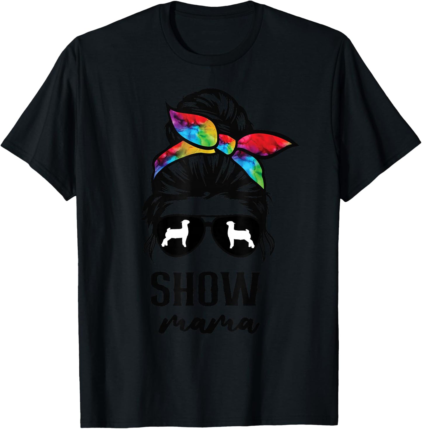 goat show mom goat Boer show mama T-Shirt - T-Shirt | Black