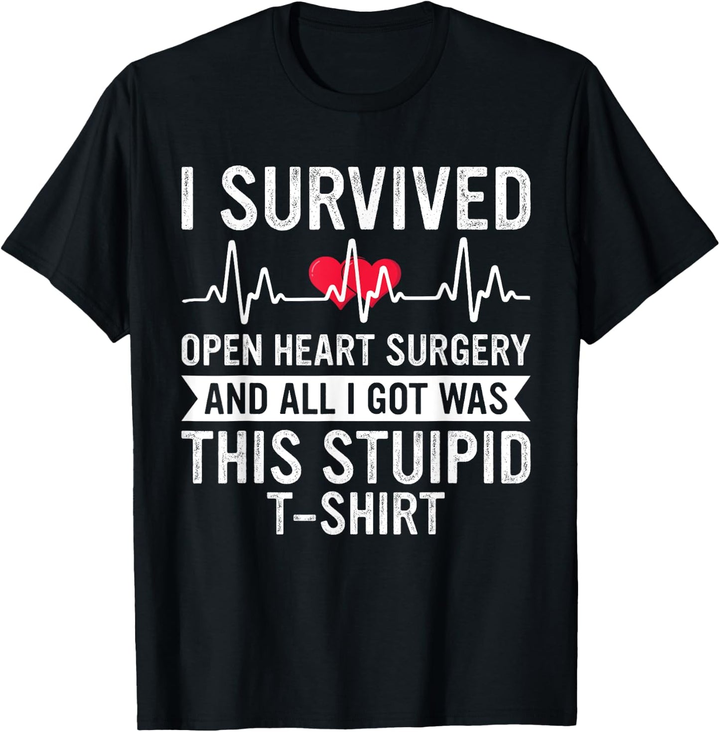 Open Heart Surgery Survivor Recovery Get Well Soon T-Shirt - T-Shirt | Black